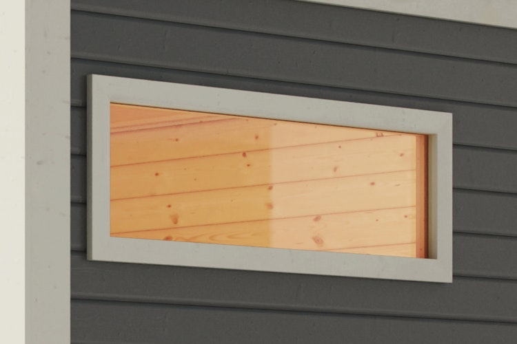 Karibu Saunafenster rechteckig für Außensaunen mit 38 mm Wandstärke