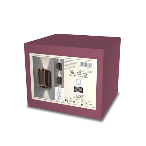 Konstsmide Wandleuchte Vale, schwarz/kupfer, verstellbarer Lichtaustritt (423-759)