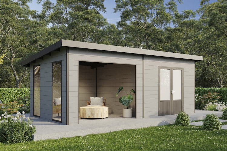 Wolff Finnhaus WPC Gartenhaus Tona 6024 mit Wandpaket - 28 mm