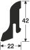 MeisterWerke Steck-Sockelleiste 22/42 mm Dekorfolie  Risseiche hell DF 2230 - 2380 mm