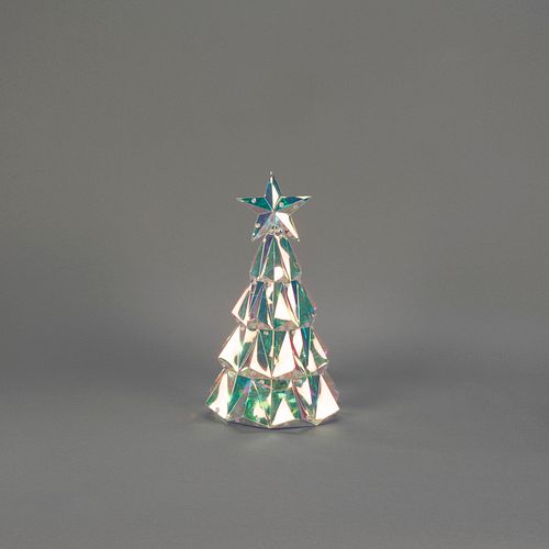 Konstsmide Weihnachtsbeleuchtung 3D Weihnachtsbaum mit Stern in kristalloptik, 80 RGBLEDs