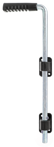 Alberts® Bodenschieber,verzinkt,Griff schwarz,Gesamthöhe 400 mm,Abstand Bolzen-Tor 40 mm 207021