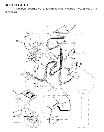 Husqvarna Gartentraktoren LT125, HC12542B, 954002711, 1995-01