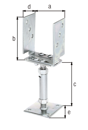 U-Pfostenträger galvanisch verzinkt dickschichtpassiviert 71-161/150-190 mm