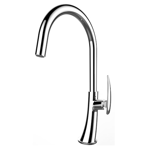 Wasserhahn Küchenarmatur, LEAF, mit 360° schwenkbarem U-Auslauf, Verchromt