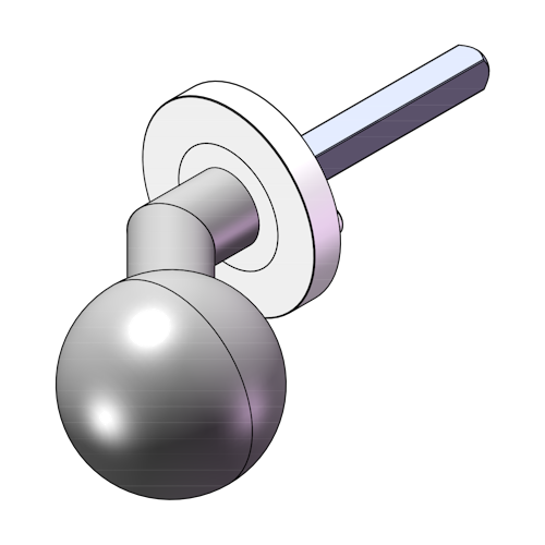 Griffwerk Kombi-Knopf R3 mit Knopfrosettet M5-Gewinde -Edelstahl matt
