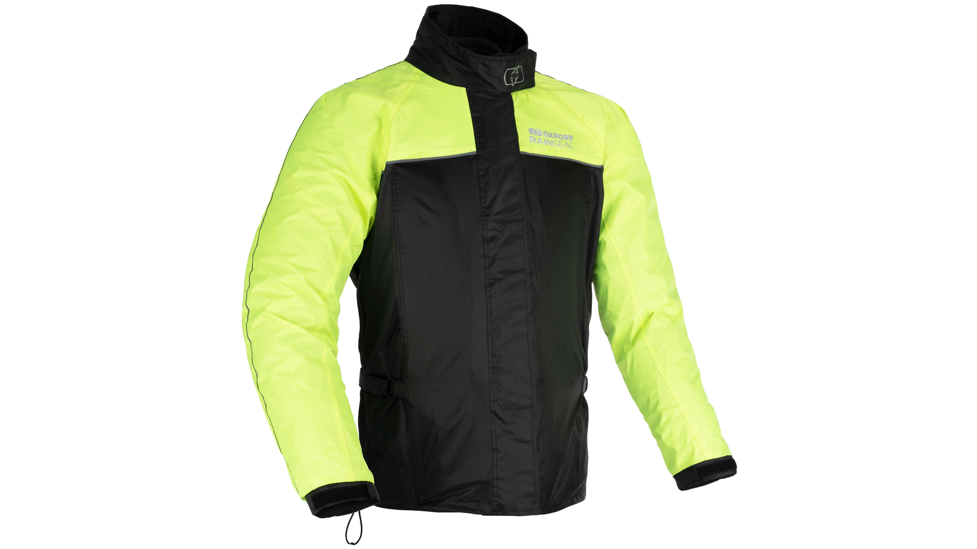 Oxford Regenjacke Gr. L, schwarz / neongelb, Regenjacke "Rainseal" Unisex