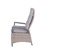 Vorschaubild Garden Pleasure Gartenmöbel Set DIJON / AMELIA, Tisch 200 x 100 + 6 Hochlehner, Aluminium Anthrazit / Polyrattan Champagner / Kissen 100 % Polyester Creme
