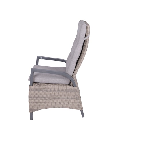 Garden Pleasure Gartenmöbel Set DIJON / AMELIA, Tisch 200 x 100 + 6 Hochlehner, Aluminium Anthrazit / Polyrattan Champagner / Kissen 100 % Polyester Creme