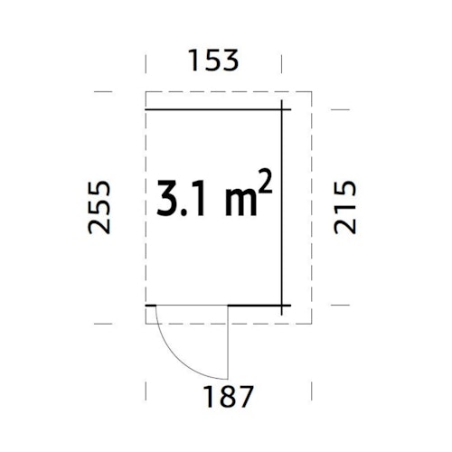 Palmako Anbauschuppen 3,1 m² - 28 mm
