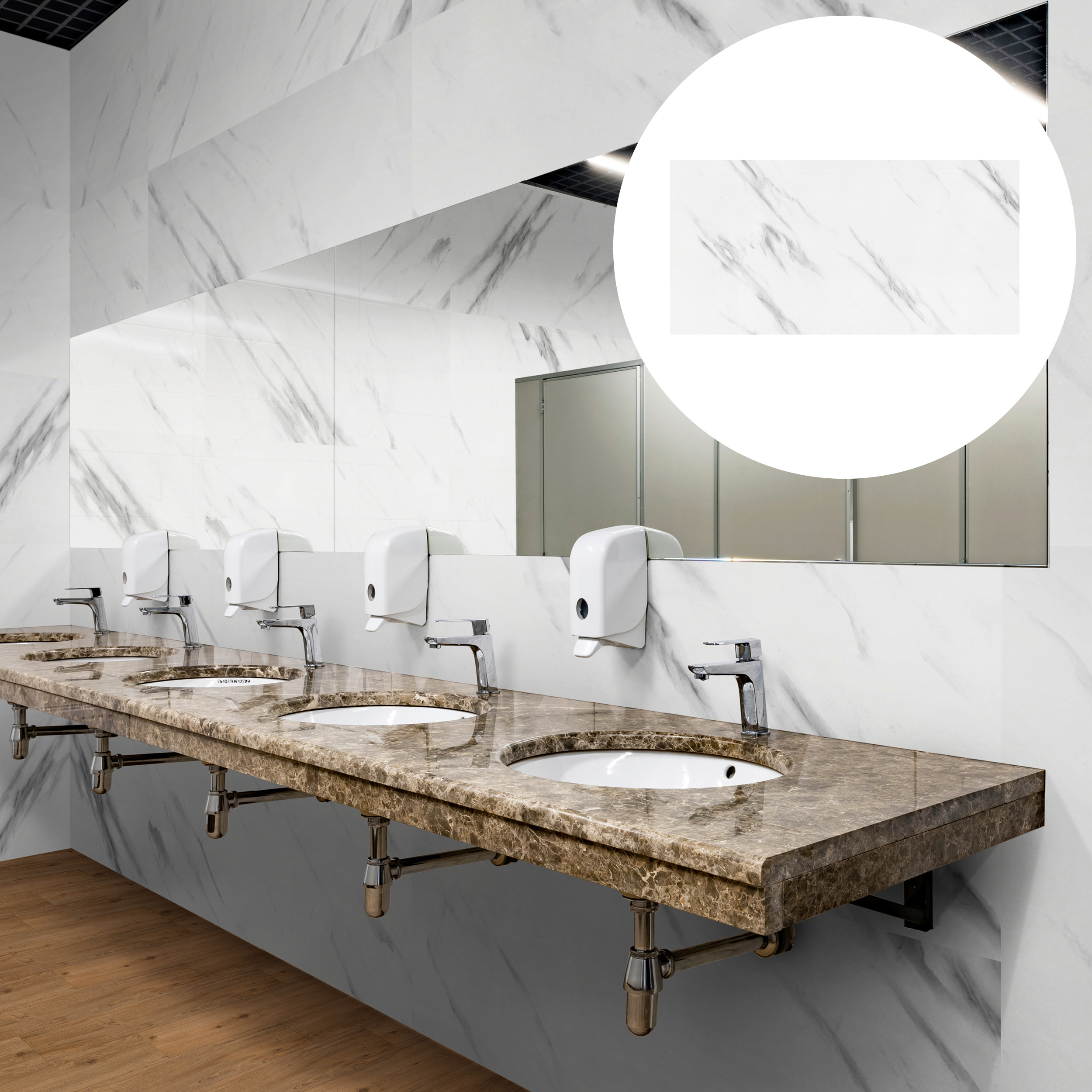 Revét Vinyl Wandfliese Marble Hochglanz 120 x 60 cm