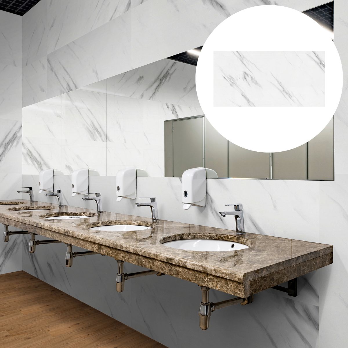 Revét Vinyl Wandfliese Marble Hochglanz 120 x 60 cm