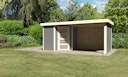Karibu Woodfeeling Gartenhaus Schwandorf 3/5 inkl. 275 cm Schleppdach/Seiten- und Rückwand