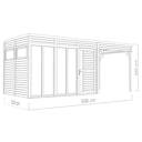 Vorschaubild Bertilo Element-Gartenhaus Cubus 3 Office inkl. Lounge-Anbau - 19 mm