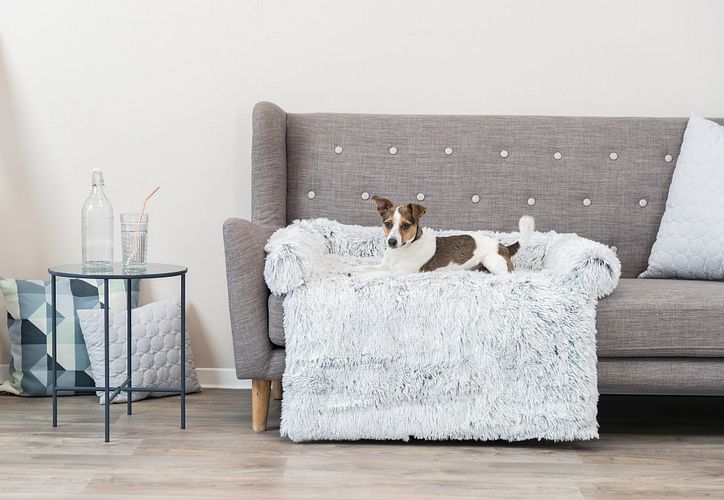 TRIXIE Polster-Schondecke Harvey, eckig, 70 × 90 cm, weiß-schwarz