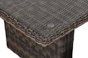 Vorschaubild Garden Pleasure Gartenmöbel Set BORDEAUX I, Tisch 200 x 100 + 4 Sessel, Polyrattan Nelkenbraun / Glasplatte / Kissen 100 % Polyester Dunkelgrau