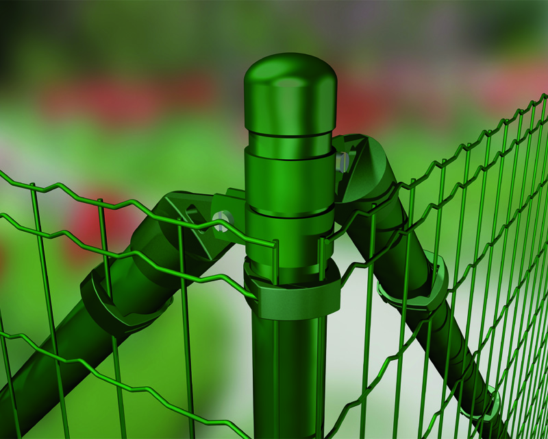 Alberts® Schweißgitter Fix-Clip Pro® Zauneck-Set mit Bodenhülse Grün 1220 mm