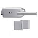Vorschaubild Griffwerk SMILE 1.0 -Alu EV1 Ganzglastürbeschlagset -3-teiliger Bandsatz -mit Griff L-Form -BB