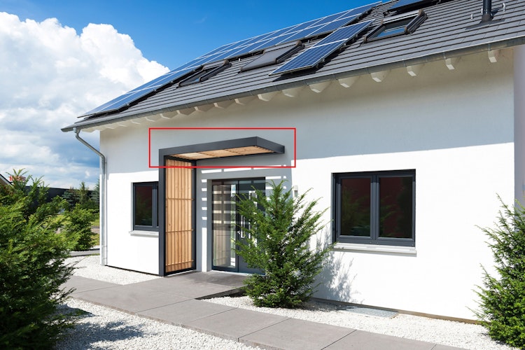 Gutta Rechteckvordach BS Timber 250 inkl. Wasserspeier