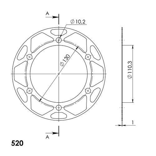 Supersprox Edge Disk 520 41Z (Gold)