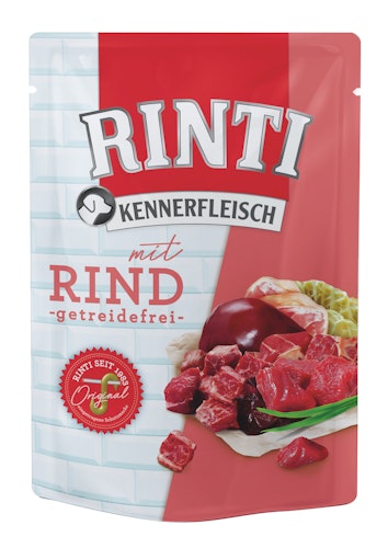Rinti Kennerfleisch Pouchbeutel Rind Hundenassfutter