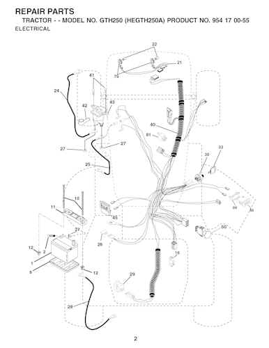 Husqvarna Gartentraktoren GTH250, HEGTH250A, 954170055, 2002-03