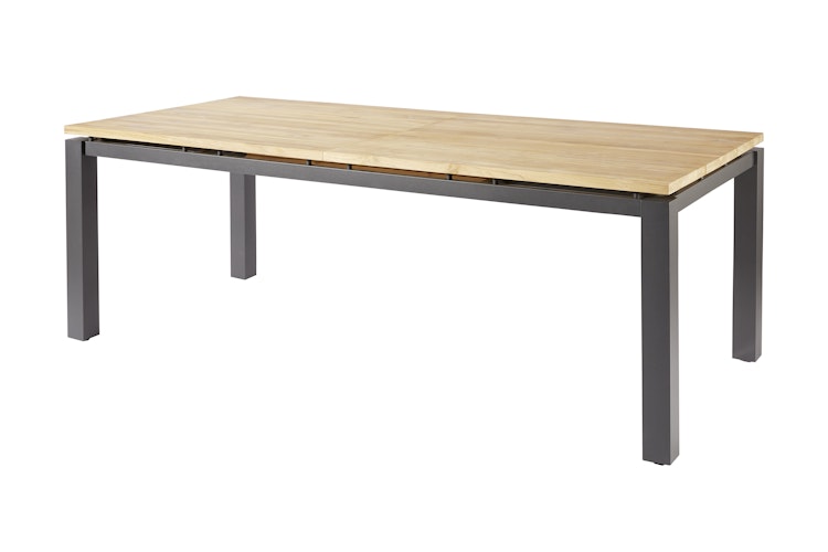 Diamond Garden Ausziehtisch PORTO, Edelstahl Dunkelgrau / Recycled Teak