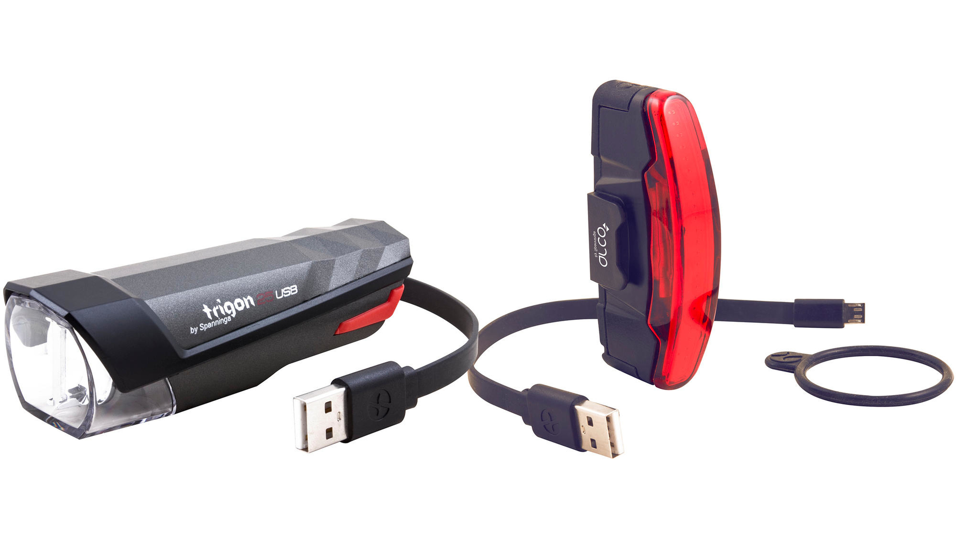 Spanninga Akku-LED-Leuchten-Set Trigon 25 / Arco Rear