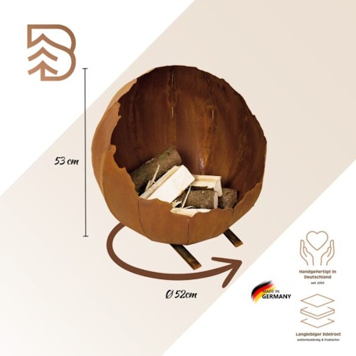 Badeko Feuerkugel ,,Aurora“ in Edelrostoptik