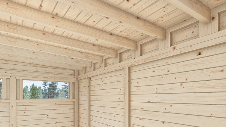 Bertilo Gartenhaus Pentus 3 Lounge inkl. Anbaudach - 19 mm