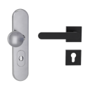 Vorschaubild Griffwerk TITANO Kombi SB_882 ES1 (S2) -Edelstahl matt Kombi-Schutzbeschlag -Knopf/Drücker -mit Griff AVUS -GSC -eckig -L -ZA, 72mm -TS 38-50