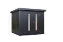 Vorschaubild Wolff Finnhaus Premium Metall Gartenhaus Eirik 2424 Anthrazit