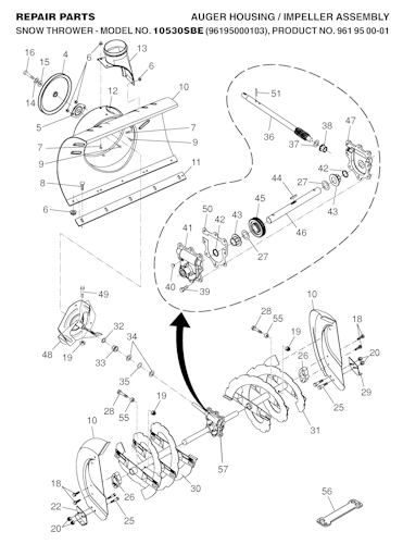 Husqvarna Schneefräsen/Fräsen 10530 SBE, 96195000103, 961950001, 2006-08
