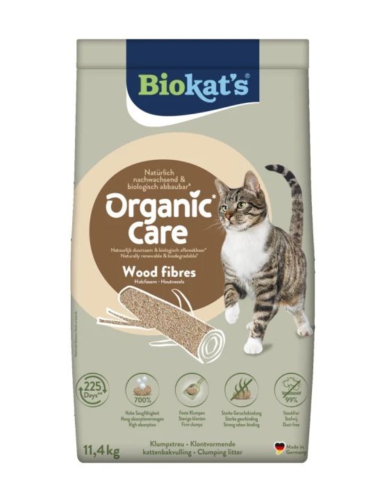 Biokats Organic Care Wood Fibres 11,4kg Premiumkatzenstreu