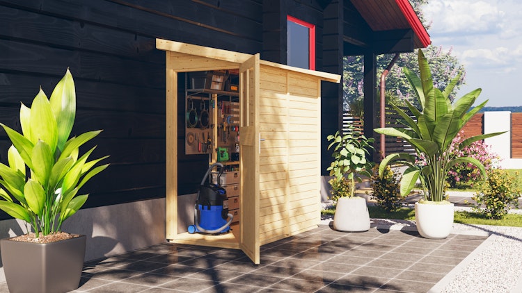Karibu Anlehn-Gartenhaus Gerätehaus Görlitz - 19 mm