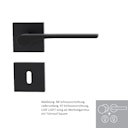 Vorschaubild Griffwerk Wechselgarnitur LEAF LIGHT SIEGER DESIGN eckig - Samtgrau, Kaschmirgrau, Graphitschwarz