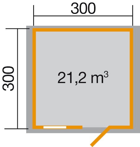 Weka Gartenhaus Premium28 FT mit Vordach (20 cm) - 28 mm