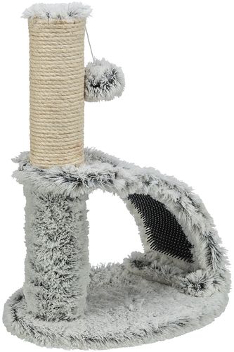 TRIXIE Kratzstamm Winnie mit Bürste, 43 cm, weiß-schwarz