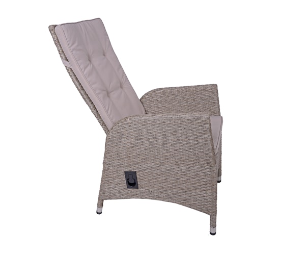 Garden Pleasure Gartenmöbel Set BRAGA 03, Tisch 180 x 90 + 4 Sessel, Polyrattan / Akazie / Kissen 100 % Polyester