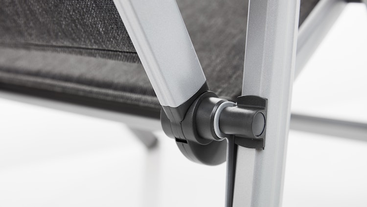 Kettler Multipositionssessel BASIC PLUS PADDED, Aluminium Silber / Outdoorgewebe Anthrazit