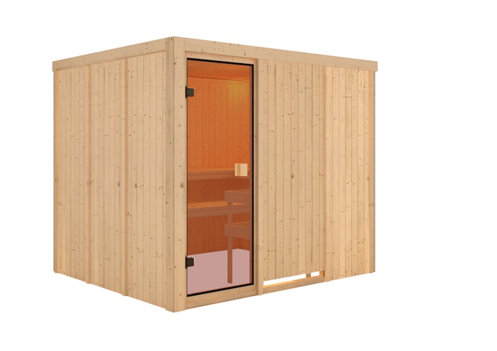 Karibu Woodfeeling Sauna Nybro - 68 mm Aktionssauna inkl. gratis Sauna-Zubehörset im Wert von 234,94 €
