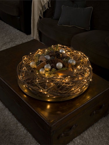 Konstsmide Weihnachtsbeleuchtung  LED Tropfenlichterkette silberfarben 100 Dioden