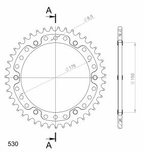 Supersprox Stealth-Kettenrad 530 43Z (Gold)
