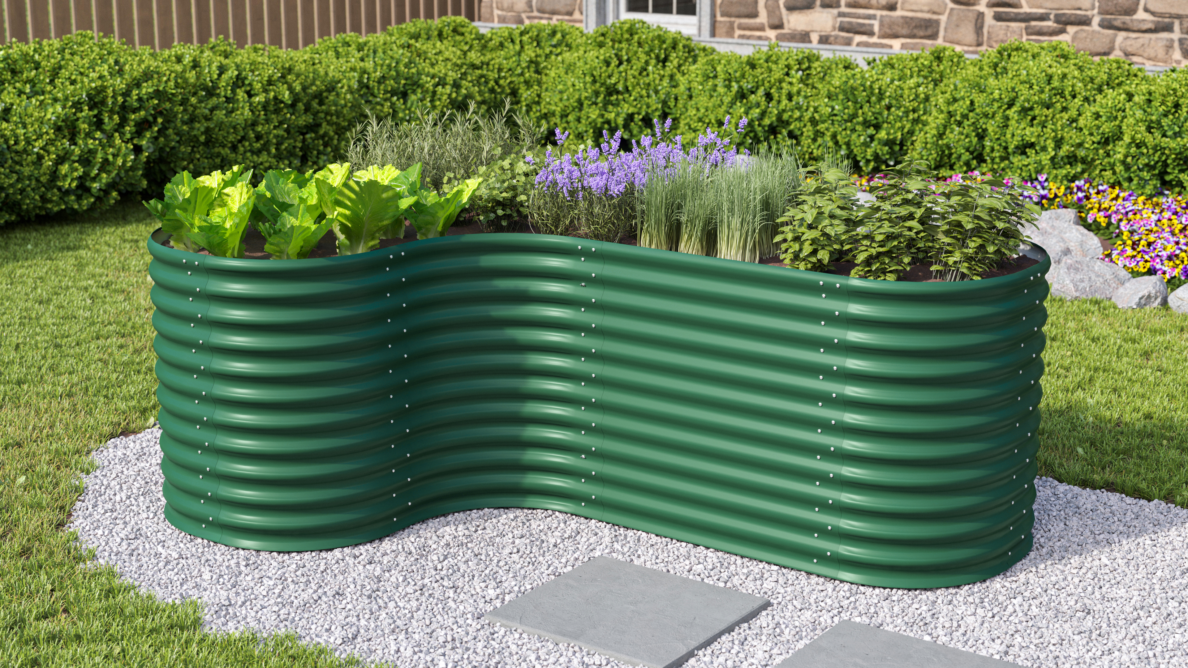 Vitavia Erweiterung "Curve" für Hochbeet Terra Basic Höhe 86 cm seegrasgrün