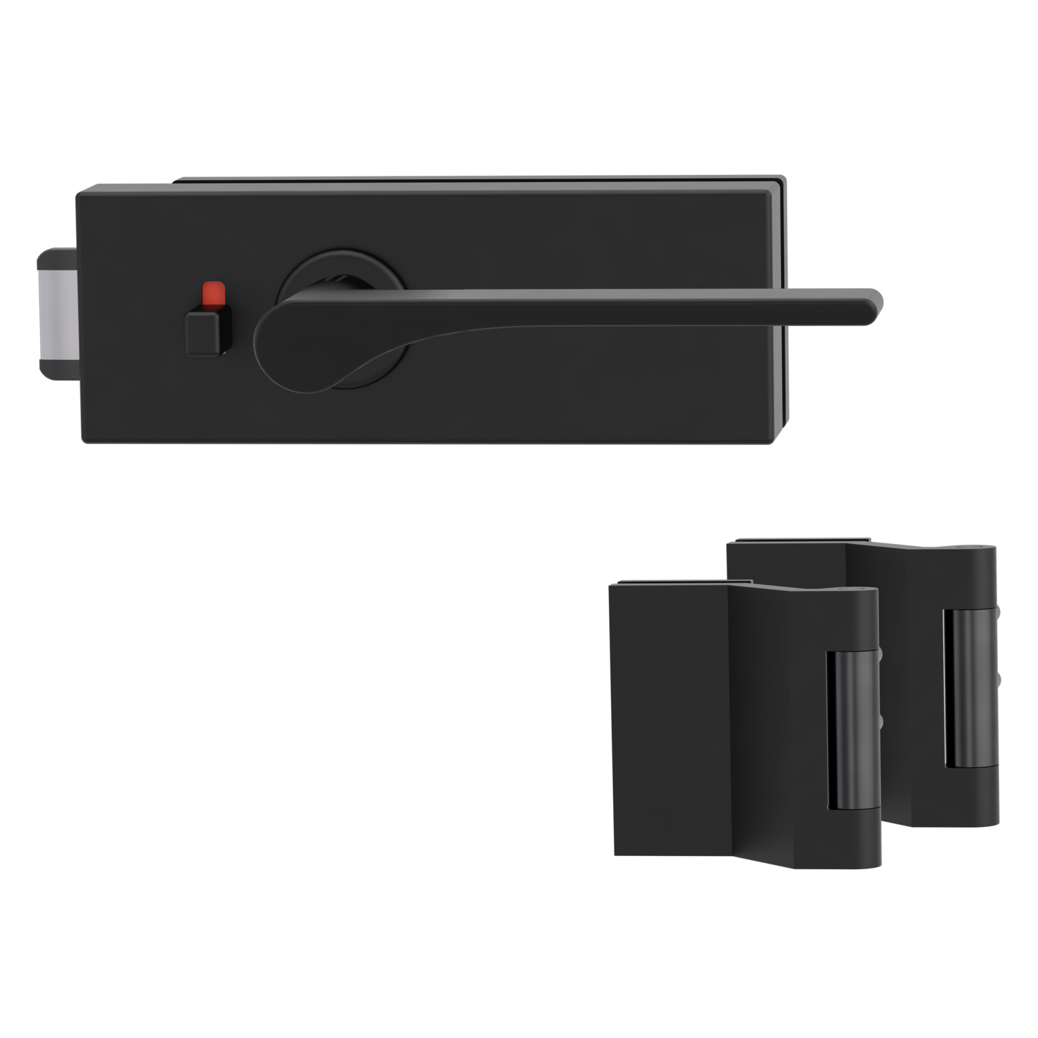 Griffwerk PURISTO S -Graphitschwarz Ganzglastürbeschlagset -3-teiliger Bandsatz -mit Griff DESM LEAF LIGHT -GSC -smart2l...