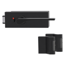 Vorschaubild Griffwerk PURISTO S -Graphitschwarz Ganzglastürbeschlagset -3-teiliger Bandsatz -mit Griff DESM LEAF LIGHT -GSC -smart2lock