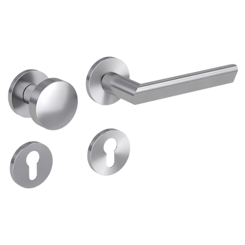 Griffwerk Wechselgarnitur VAYA 137 TRI fast2fix Fast2Fix GK3 Rosetten rund Knopf R2 Edelstahl matt R