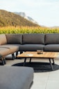 Vorschaubild Diamond Garden Lounge-Set NORA Sun & Rain, Sofa + Hocker + Tisch, Aluminium / Teak / Tuvatextil (100 % Polyacryl)