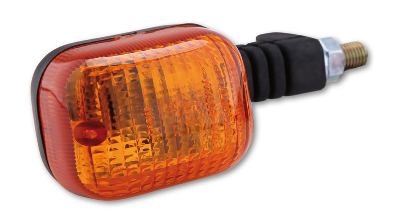 HIGHSIDER smart Duc-Style Glühlampen Blinker Gehäuse Schwarz / Linse Orange (Stück), Vorn Links & Hinten Rechts