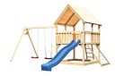 Vorschaubild Akubi Kinderspielturm Luis mit Doppelschaukel, Netzrampe und Wellenrutsche